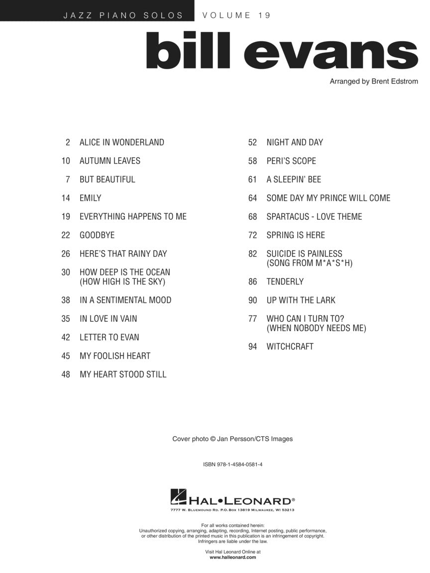 Evans, Bill - Jazz Piano Solos Series Vol. 19