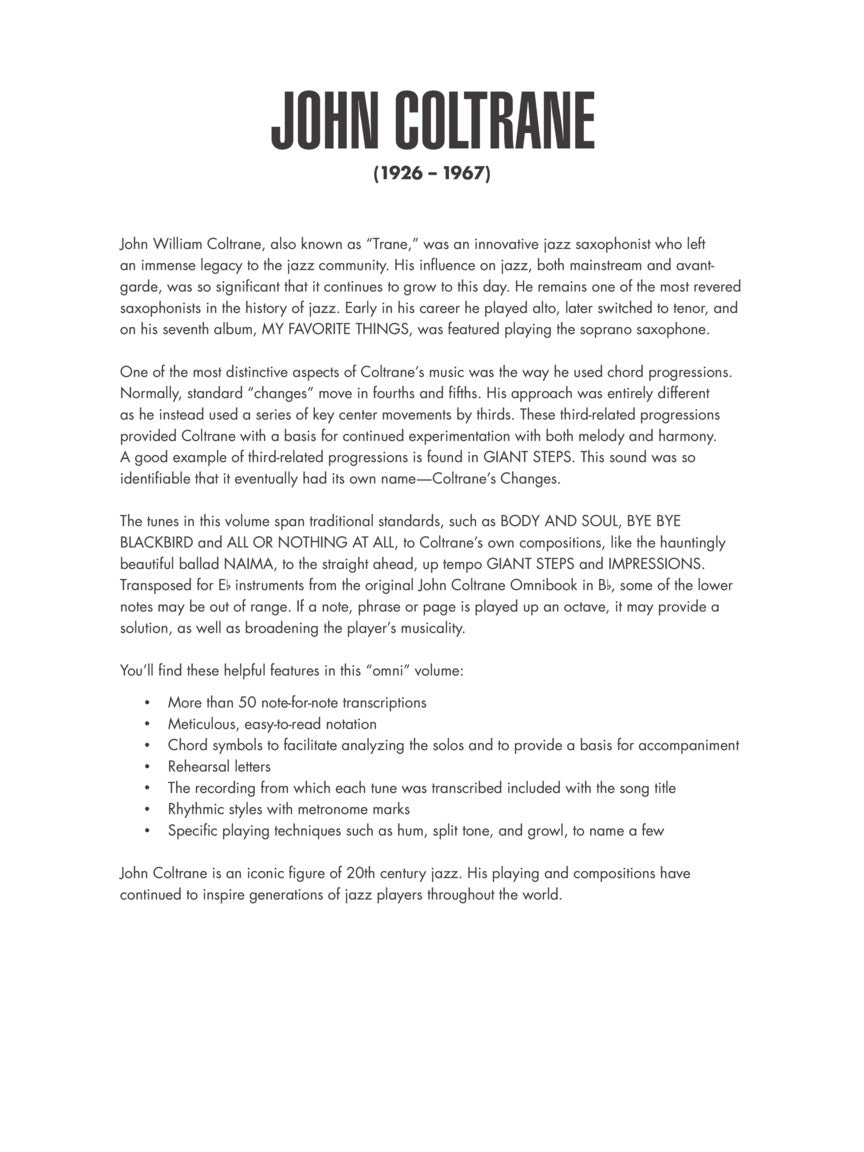 Coltrane, John - Omnibook