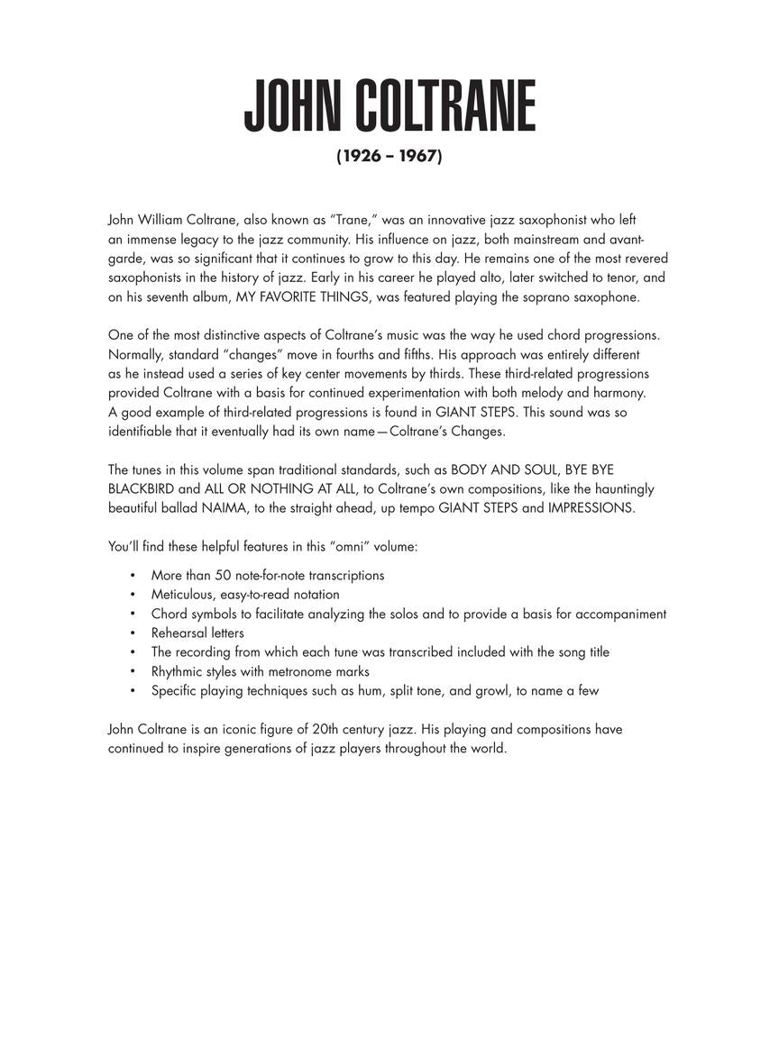 Coltrane, John - Omnibook for Bass Clef Instruments