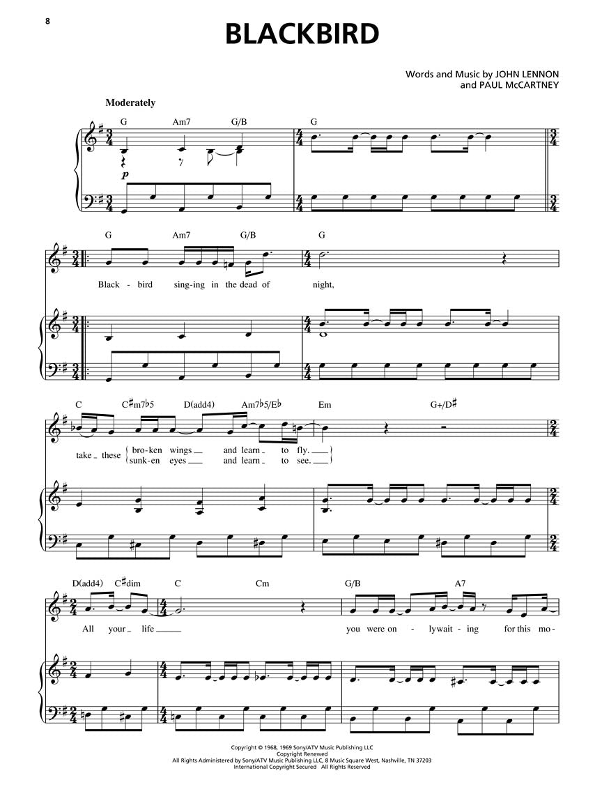 The Beatles Original Keys for Singers