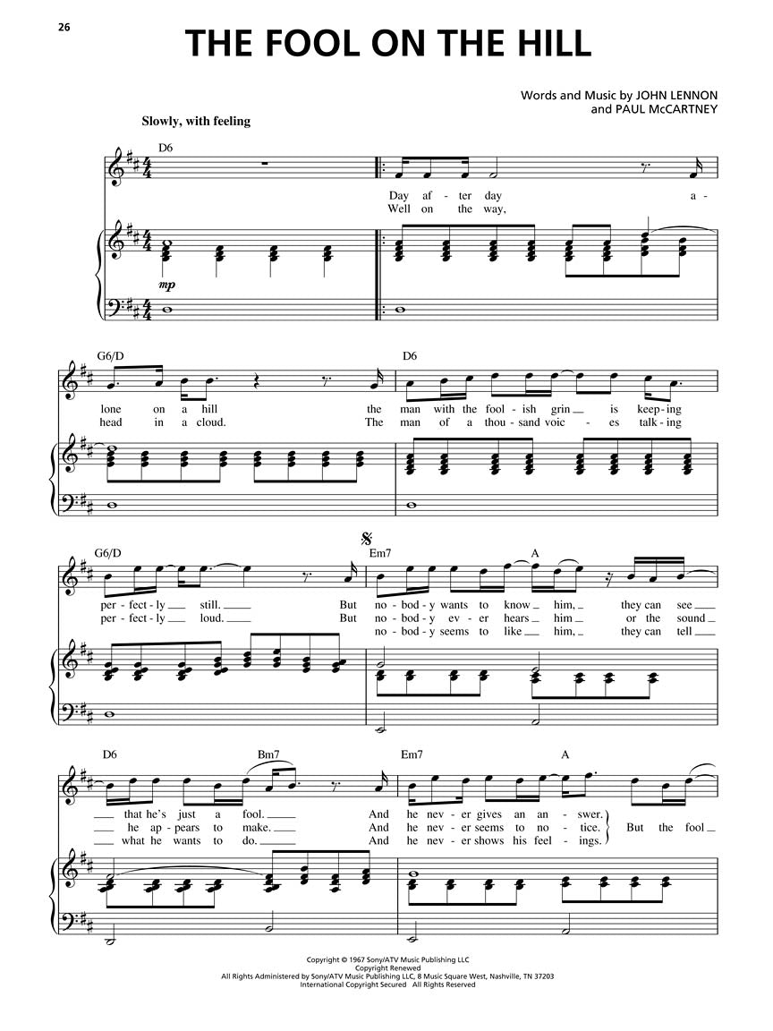 The Beatles Original Keys for Singers