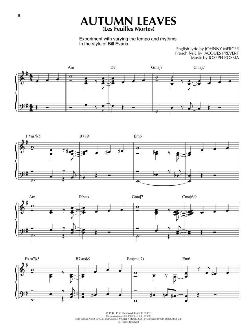 Jazz Standards for Piano