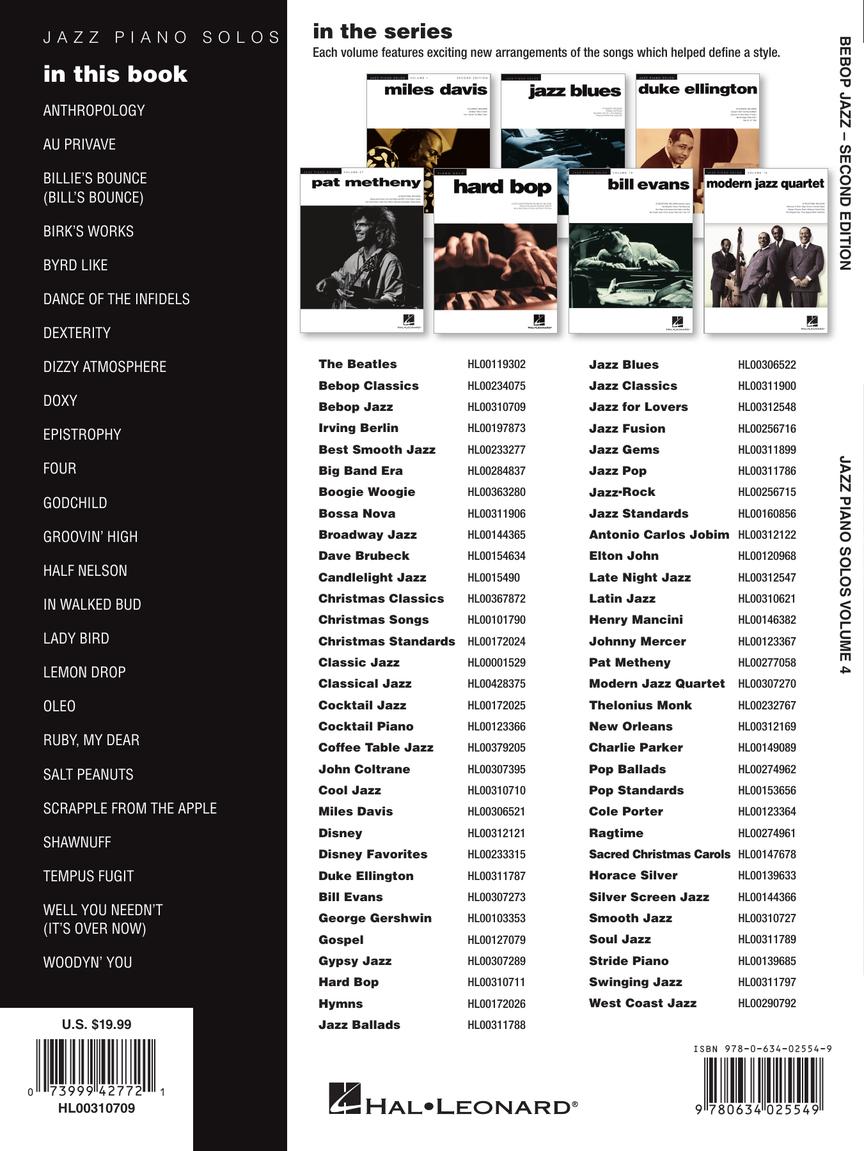 Bebop Jazz - Jazz Piano Solos, Vol. 4