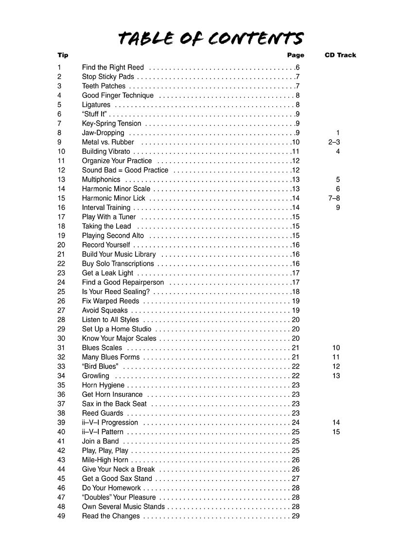 One Hundred and One Saxophone Tips