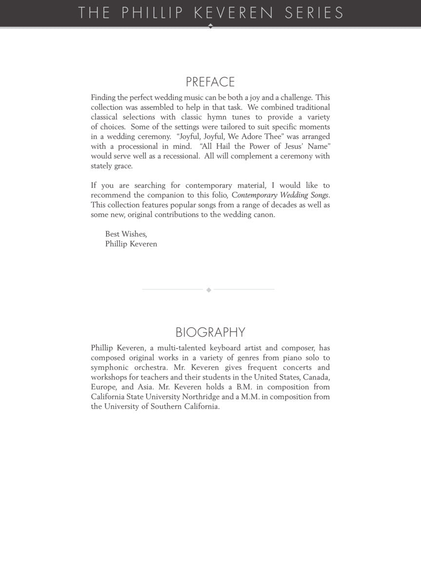 Classic Wedding Songs - Phillip Keveren Series