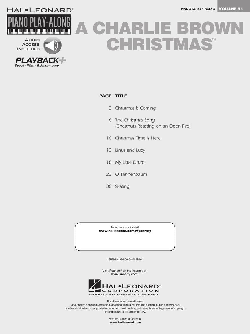 Charlie Brown Christmas - Piano Play-Along Volume 34