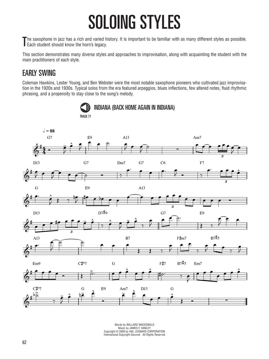 Hal Leonard Tenor Saxophone Method Jazz Saxophone: Tenor