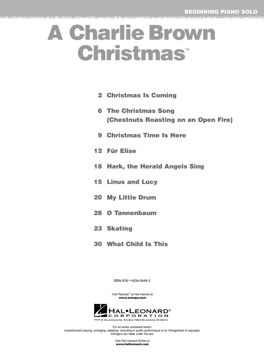 Charlie Brown Christmas, A - Beginning Piano Solos