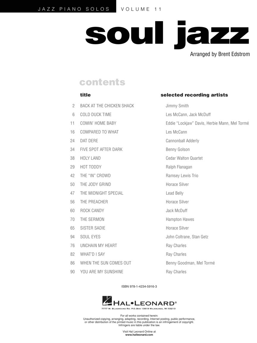 Soul Jazz - Jazz Piano Solos, Vol. 11