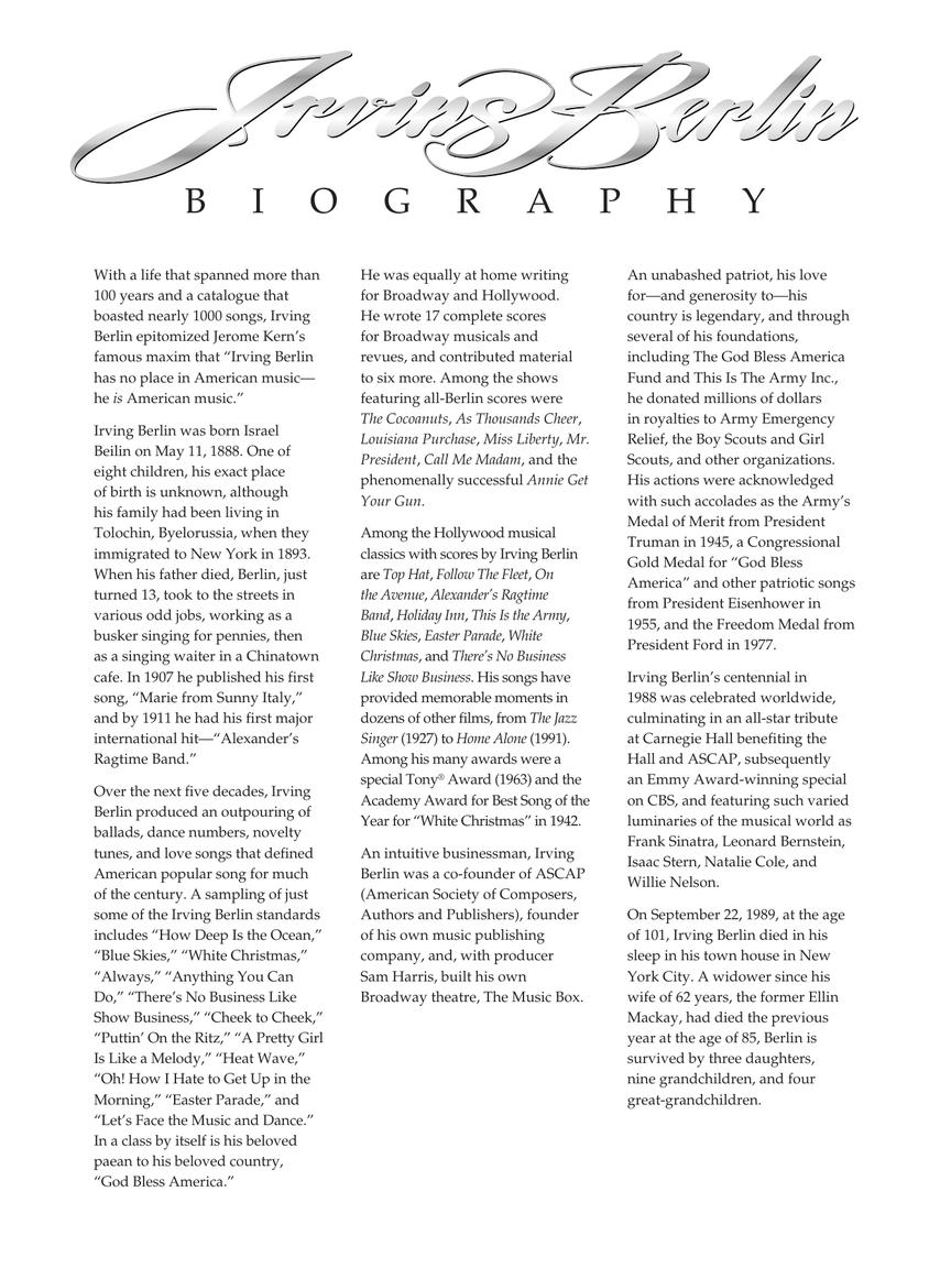 Berlin Irving Berlin Anthology 2nd Edition