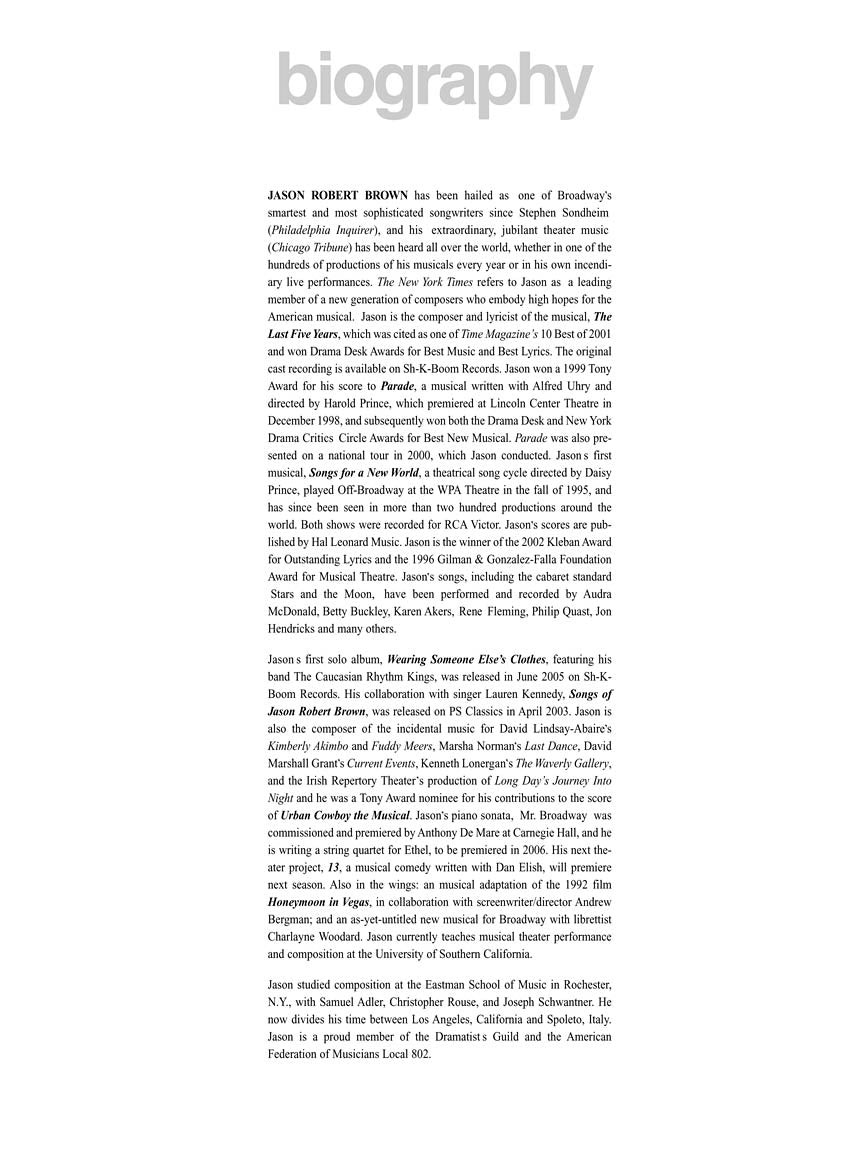 Brown, Jason Robert - Collection