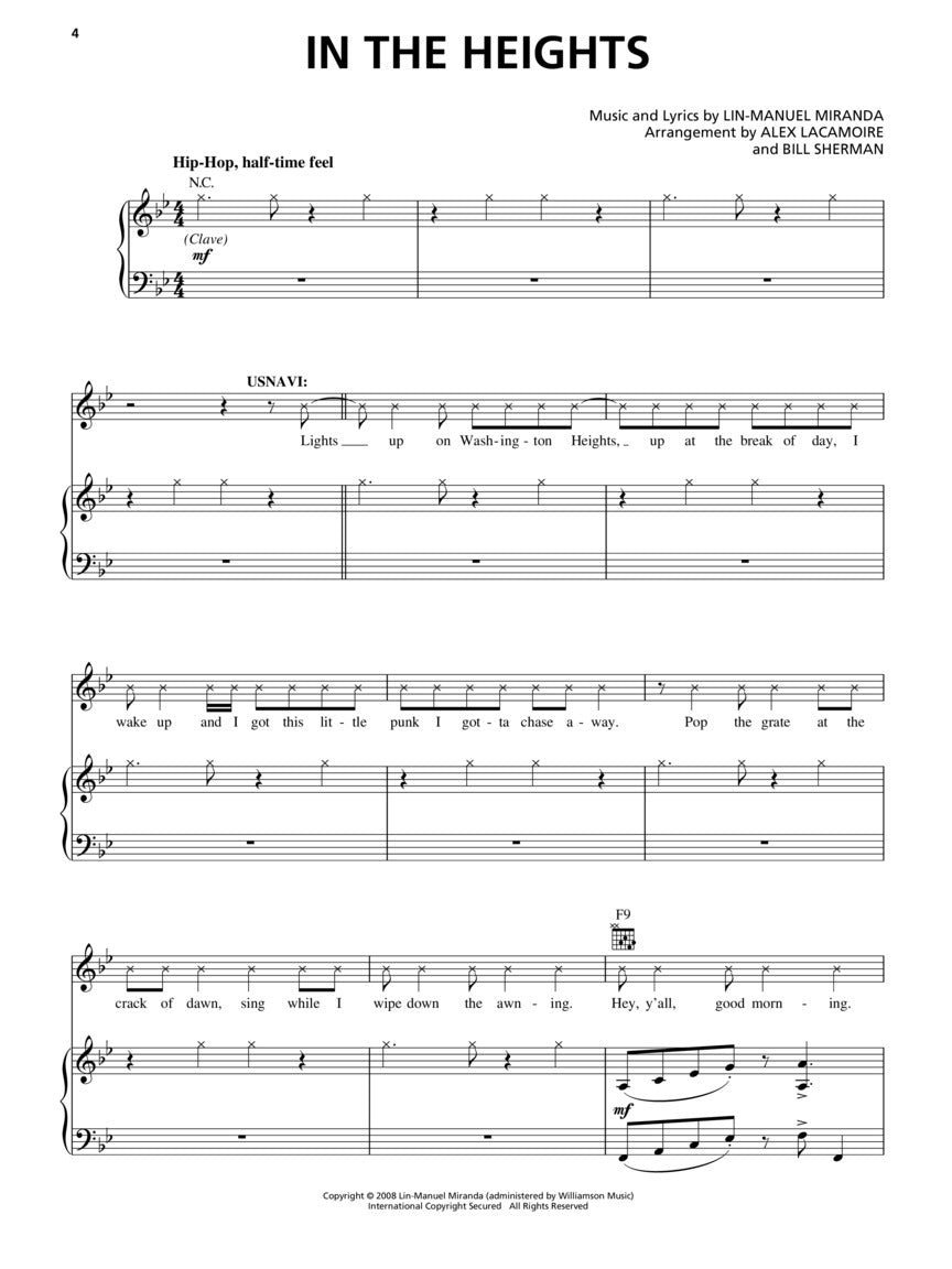 In the Heights - Piano/Vocal Selections