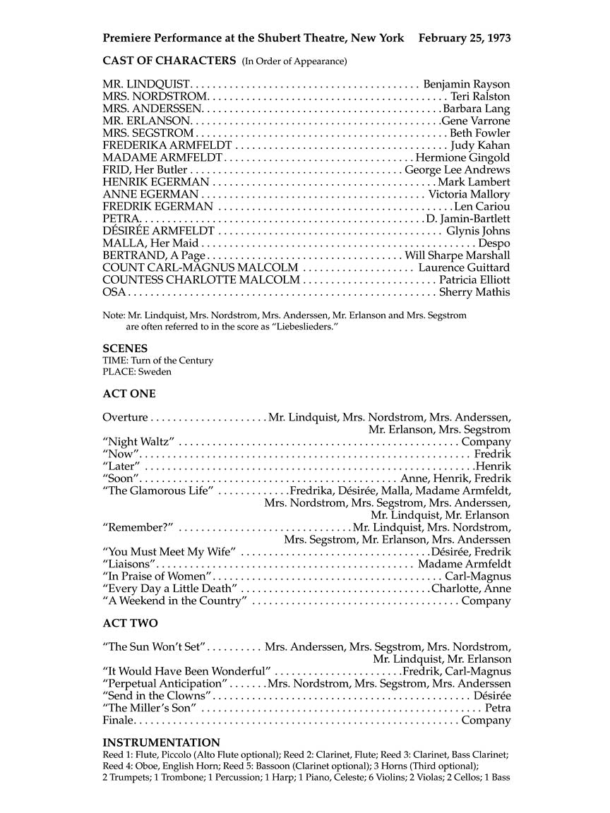 Little Night Music, A - Vocal Score
