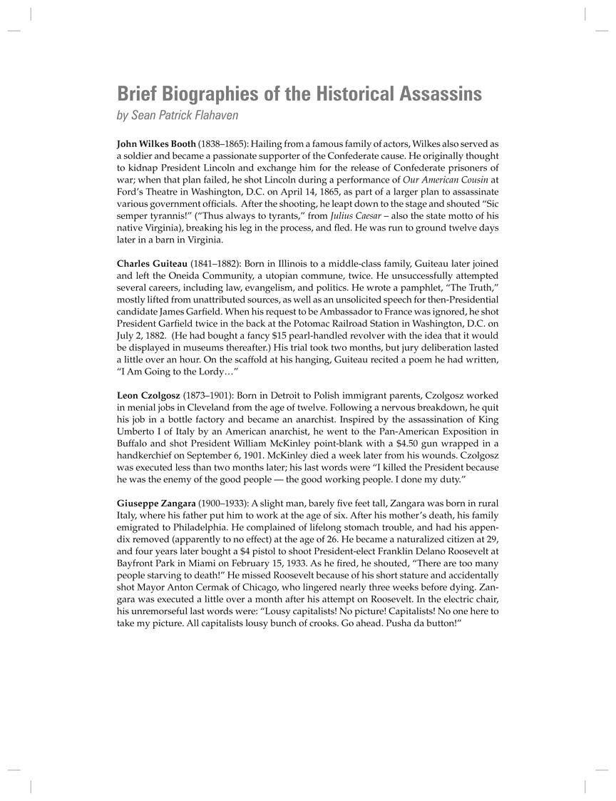 Sondheim Assassins - Vocal Selections