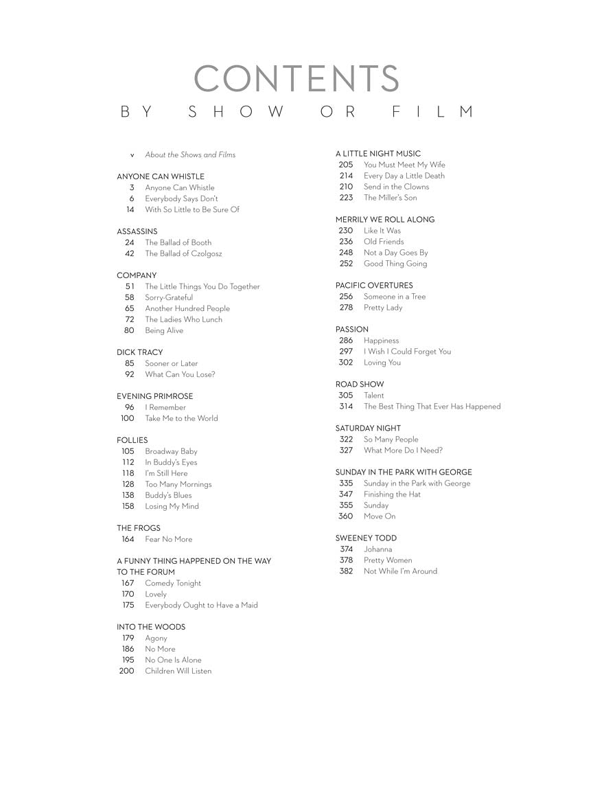 The Stephen Sondheim Collection Volume 1 P/V/G