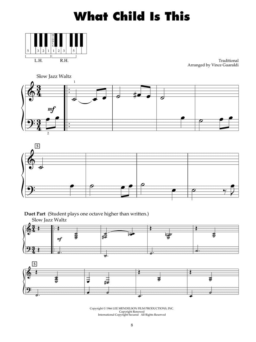 Gauraldi Charlie Brown Christmas, A - Five-Finger Piano