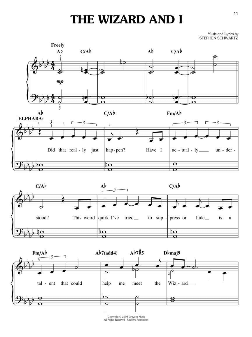 Wicked Selections - Easy Piano