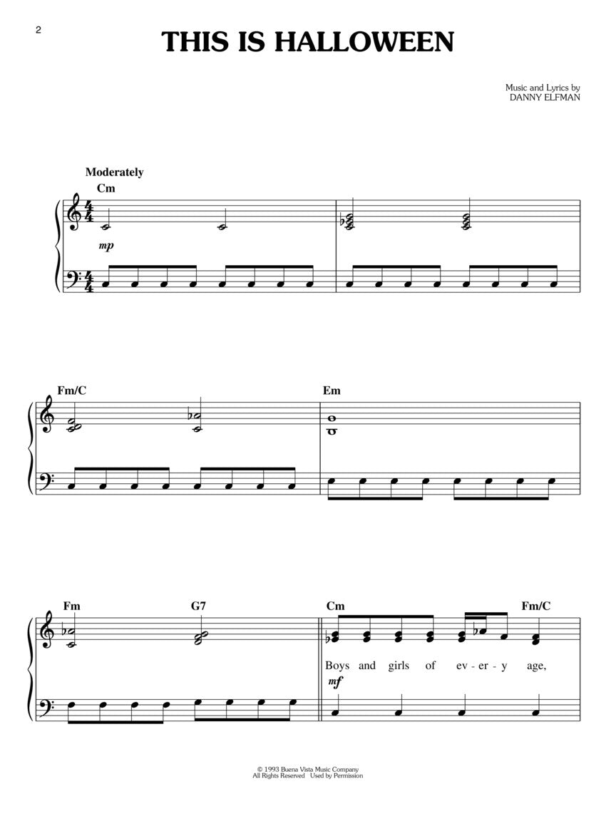 Nightmare Before Christmas - Easy Piano