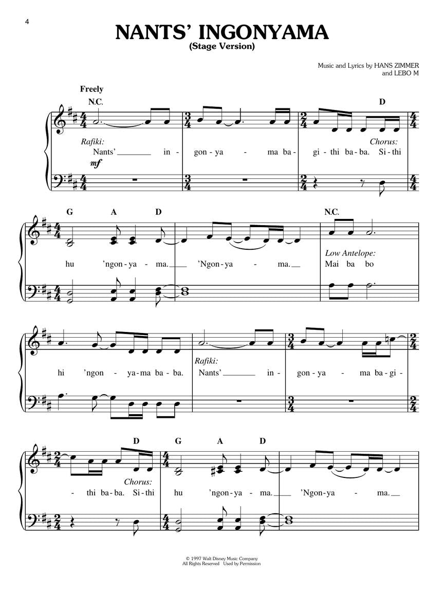 Lion King, The - Broadway Selections