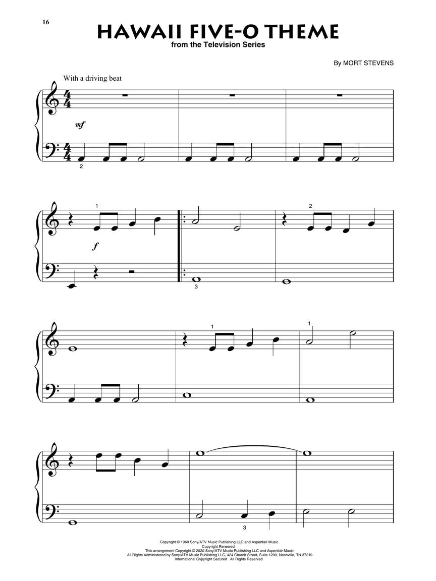 Great TV Themes - Beginning Piano Solo