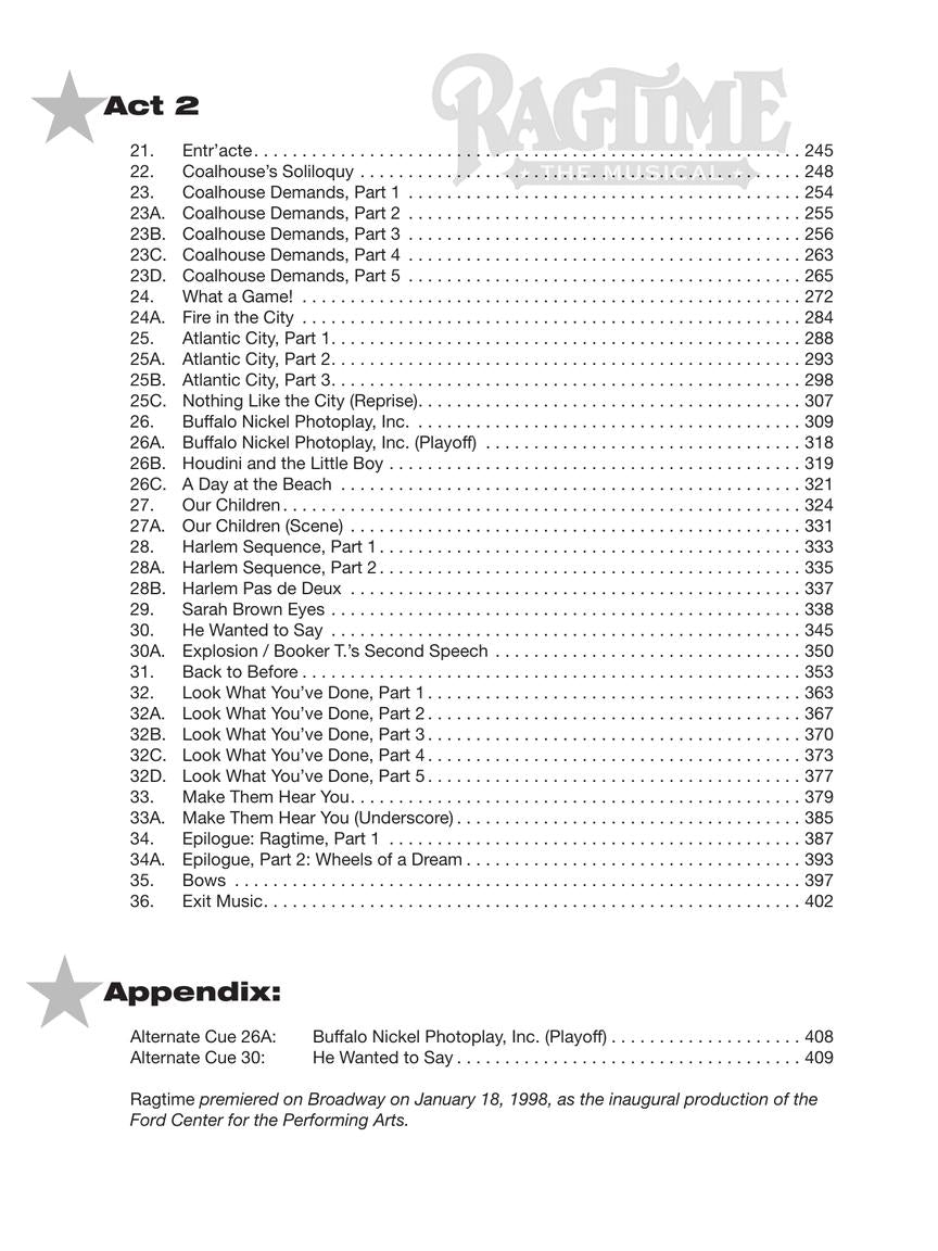 Ragtime the Musical - Vocal Score (Complete)