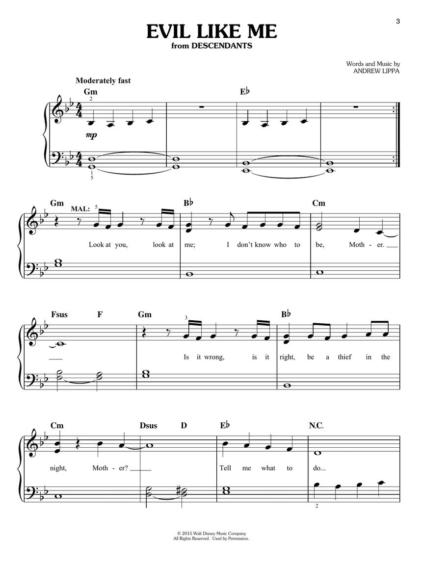 Descendants Easy Piano Collection