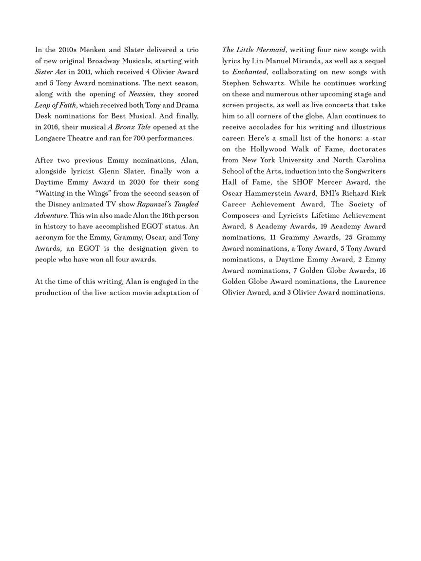 Menken: Alan Menken Songbook – 2nd Edition