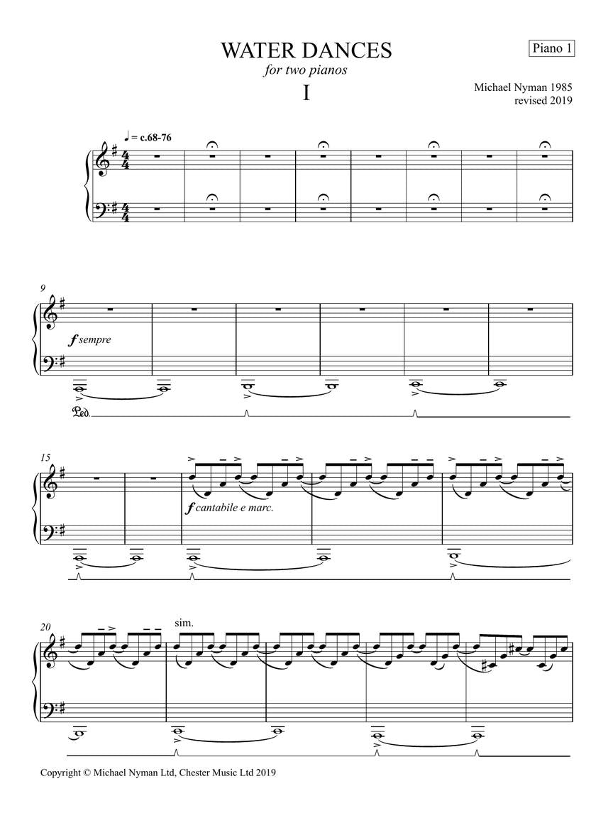 Water Dances - 2 Pianos/4 Hands