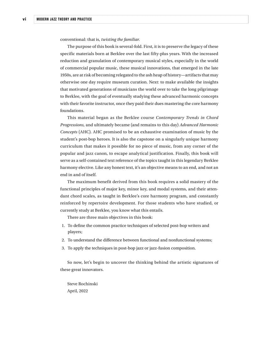 Modern Jazz Theory and Practice The Post-Bop Era