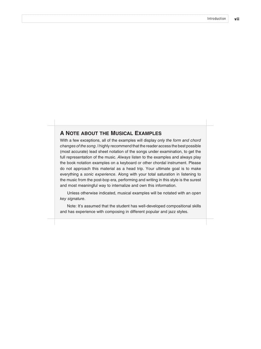 Modern Jazz Theory and Practice The Post-Bop Era