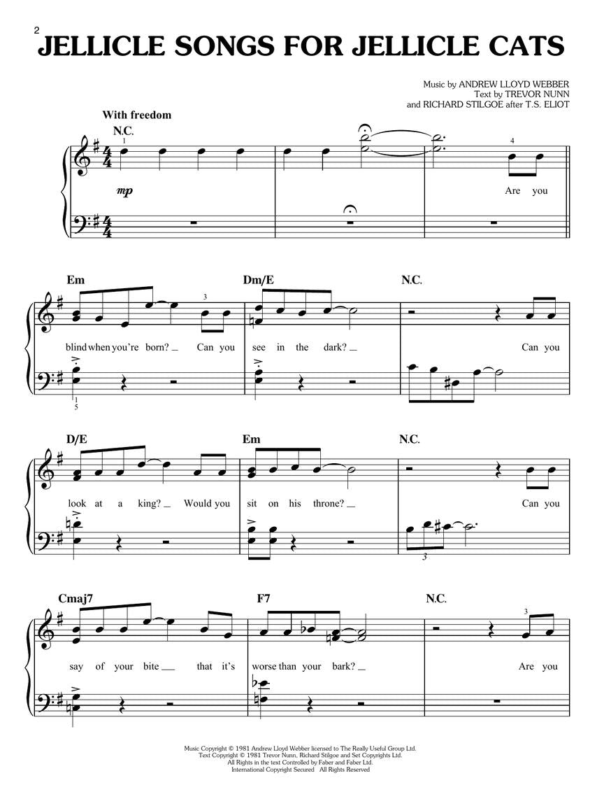 Cats - Movie Easy Piano Selections