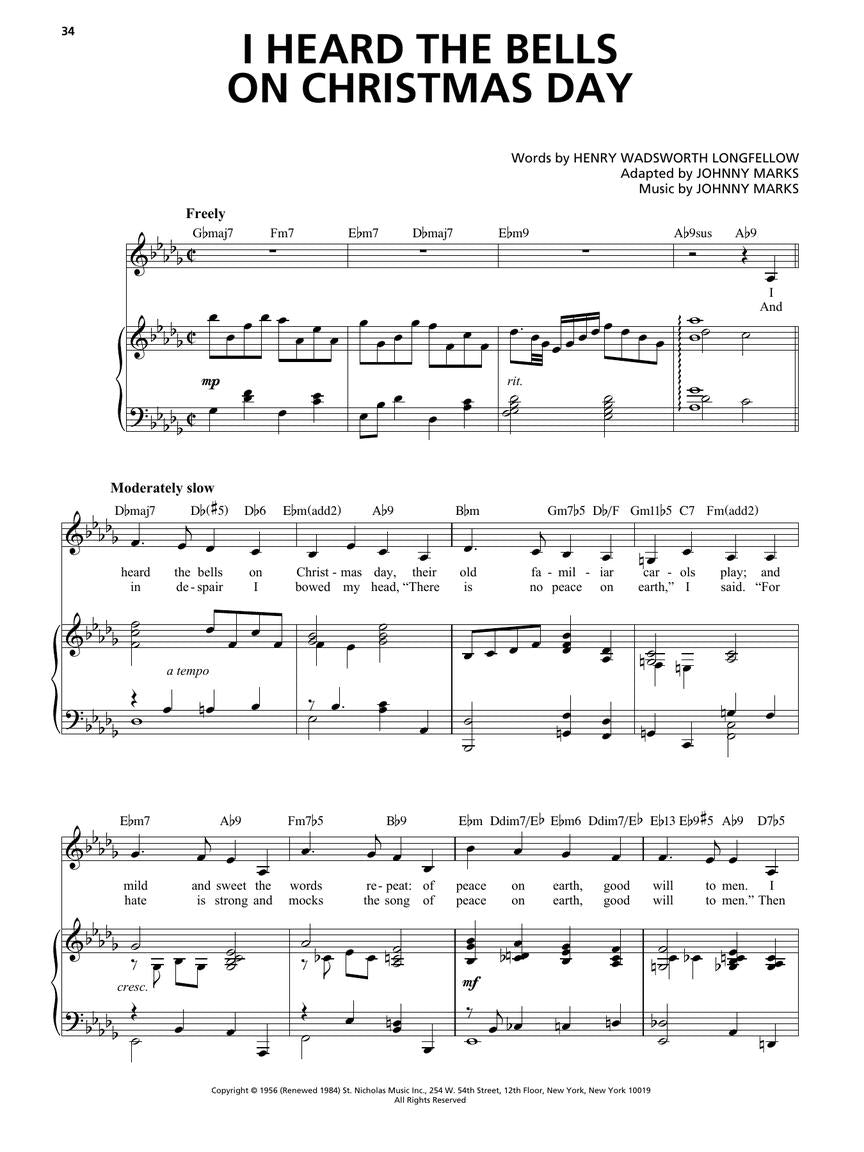 Christmas Standards Singer's Jazz Anthology – Low Voice