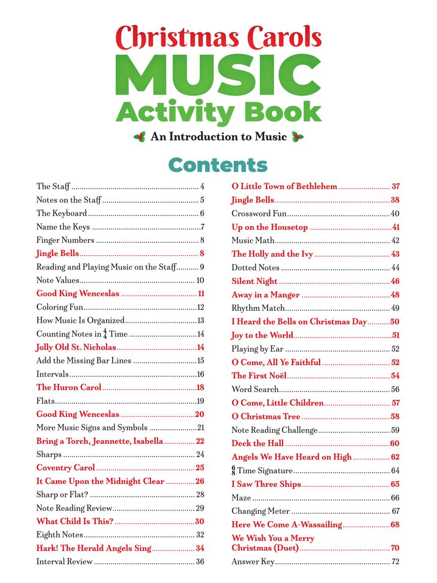 Christmas Carols Music Activity Book