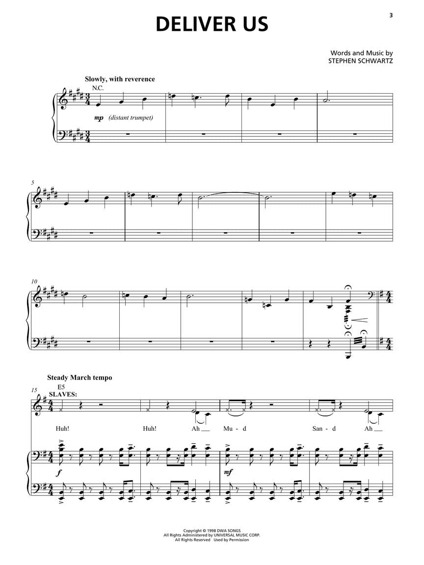 The Prince of Egypt Stage Musical – Vocal Selections