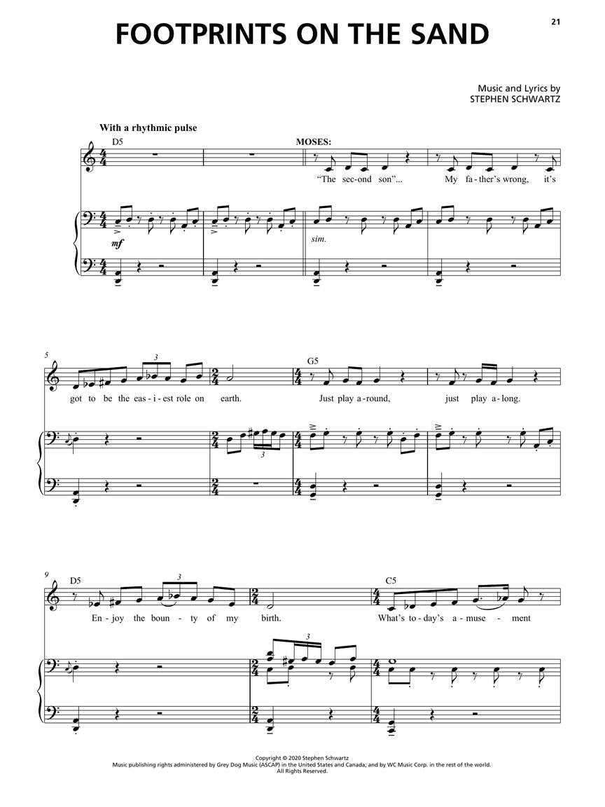 The Prince of Egypt Stage Musical – Vocal Selections