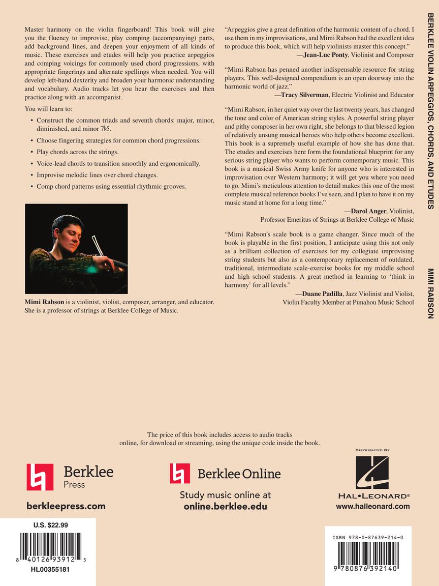 Berklee Violin Arpeggios, Chords, and Etudes