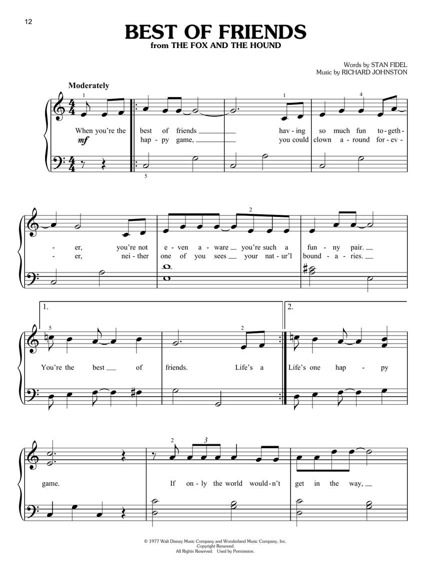 Simple Disney Songs The Easiest Easy Piano Songs