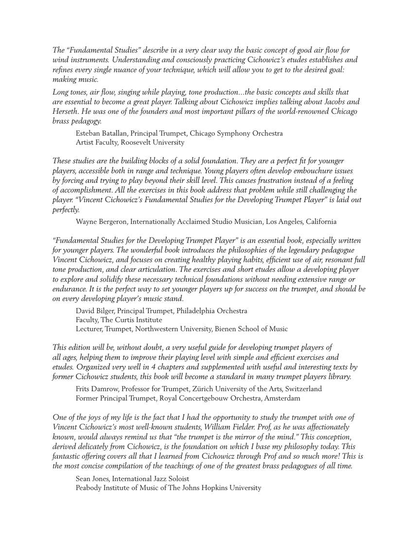 Cichowicz – Fundamental Studies for Developing Trumpet Players