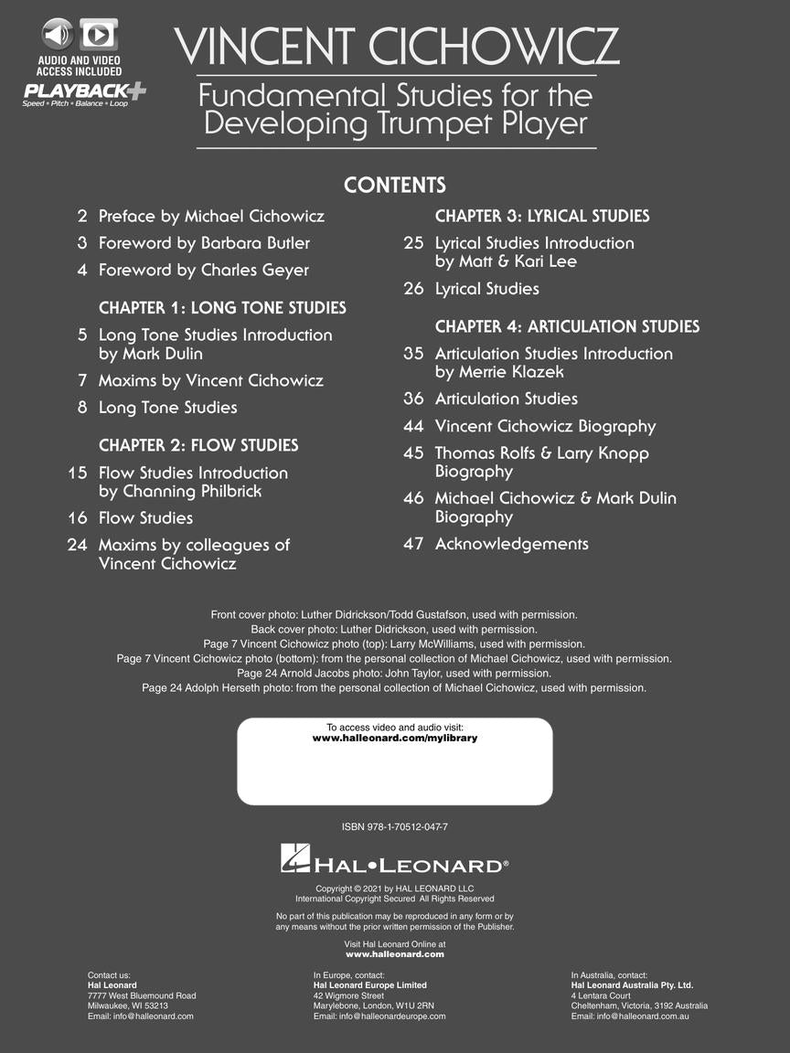 Cichowicz – Fundamental Studies for Developing Trumpet Players