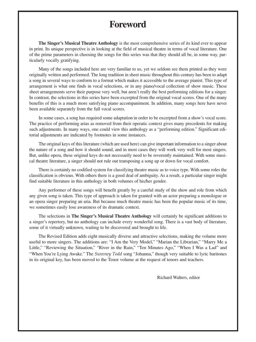 Singer's Musical Theatre Anthology Baritone/Bass Book Only Volume 1, Revised