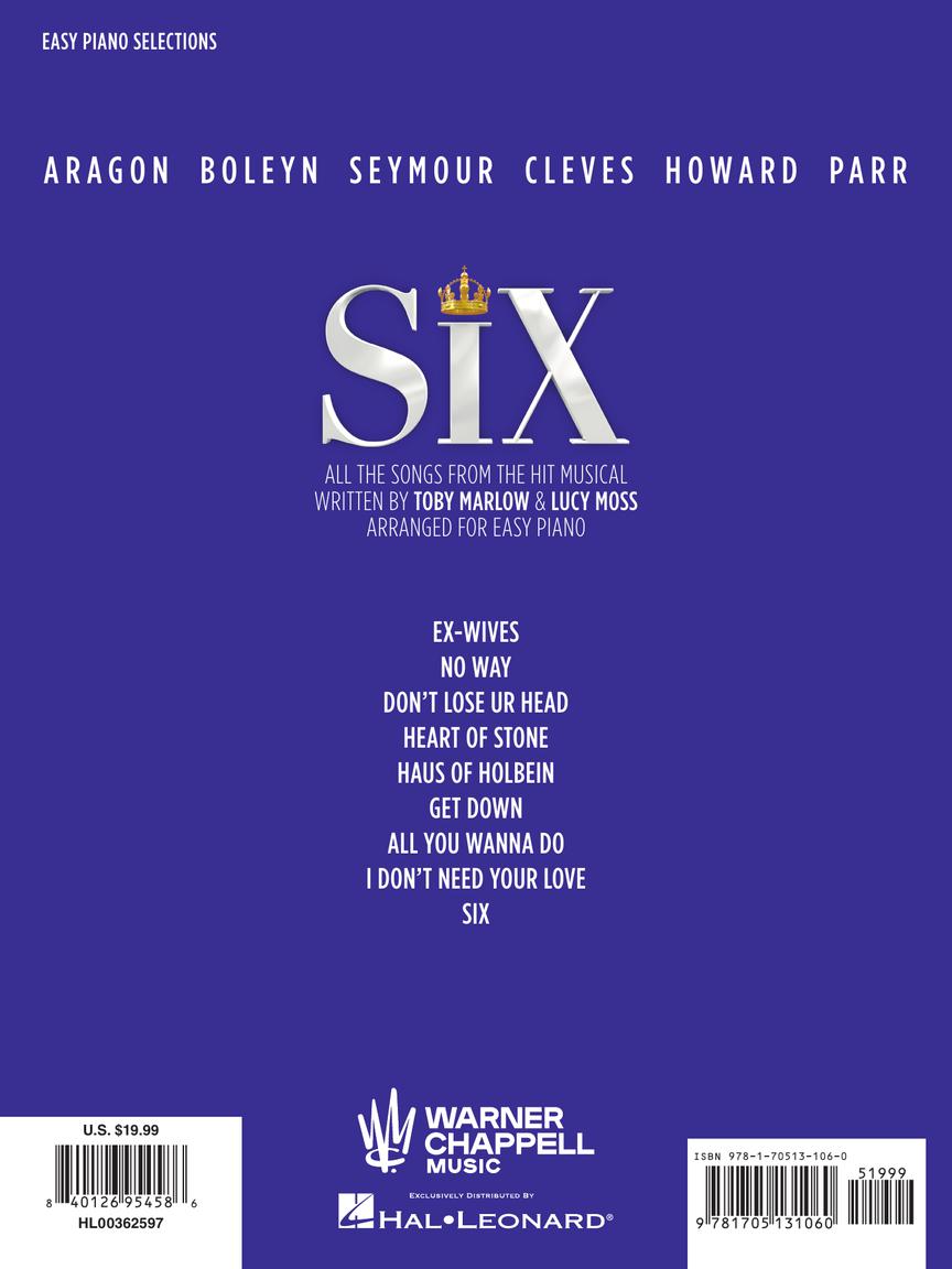 Marlow/Moss Six: The Musical Easy Piano Selections