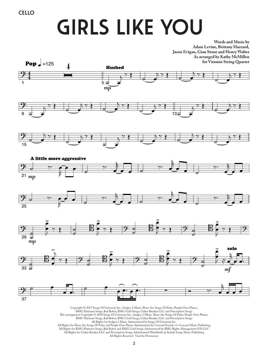 Girls Like You - Vitamin String Quartet from Bridgerton for String Quartet