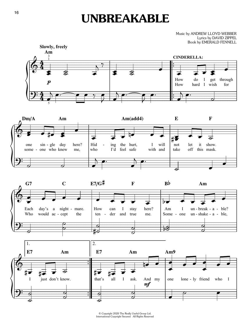 Lloyd Webber's Cinderella Easy Piano