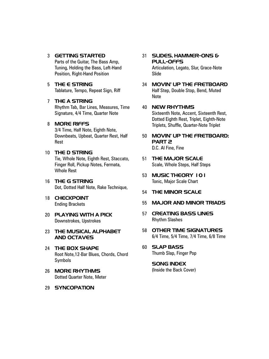 Hal Leonard Bass Tab Method