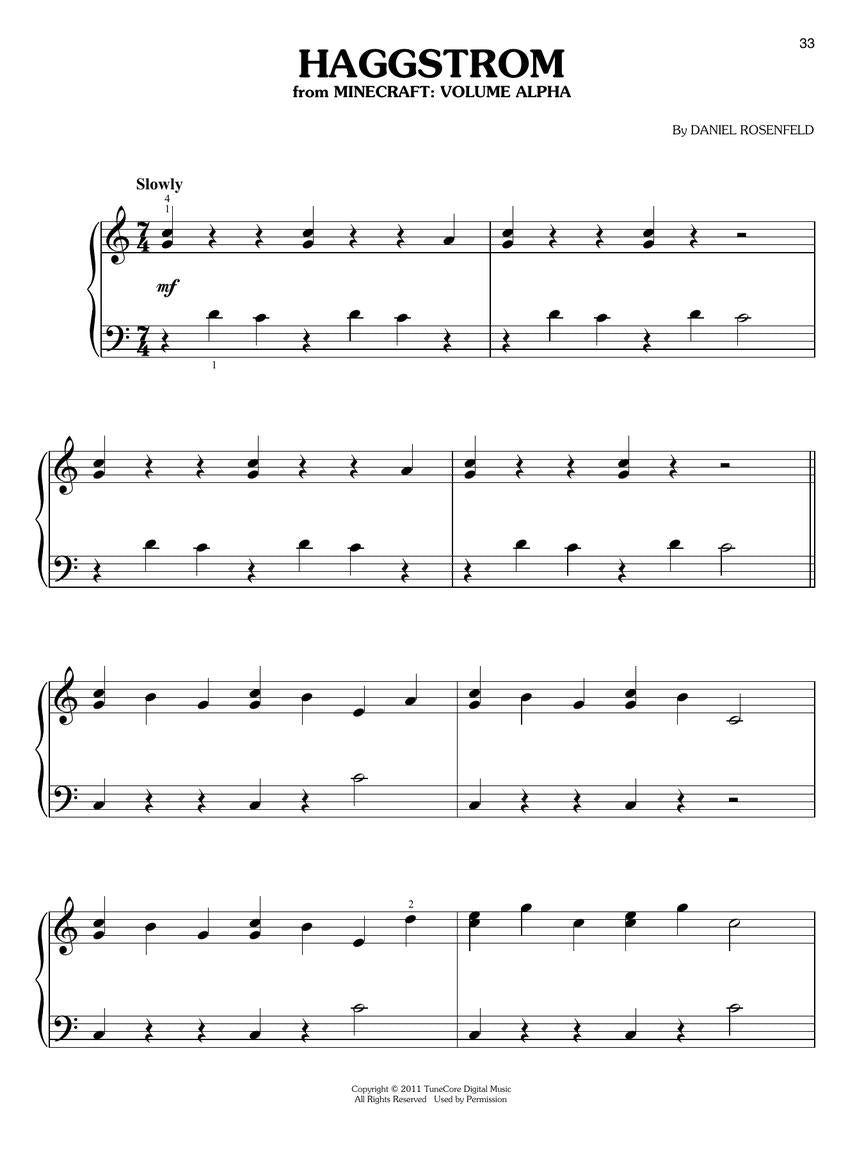 Rosenfeld Music from Minecraft Easy Piano Collection
