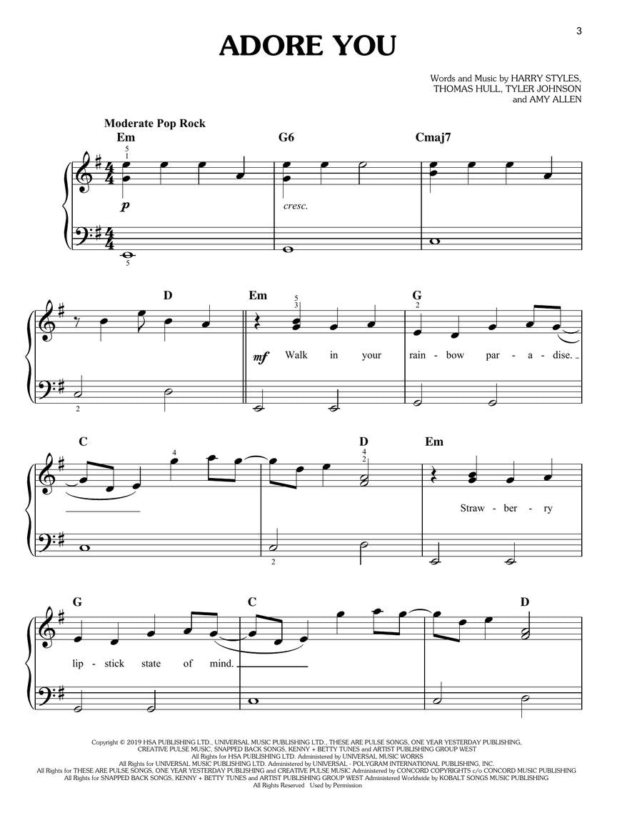 Hit Songs – In Easy Keys