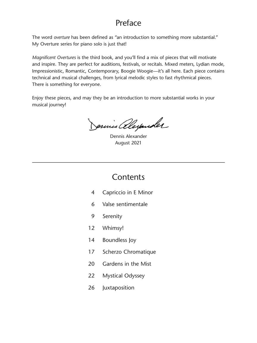 Magnificent Overtures 9 Motivational Piano Solos