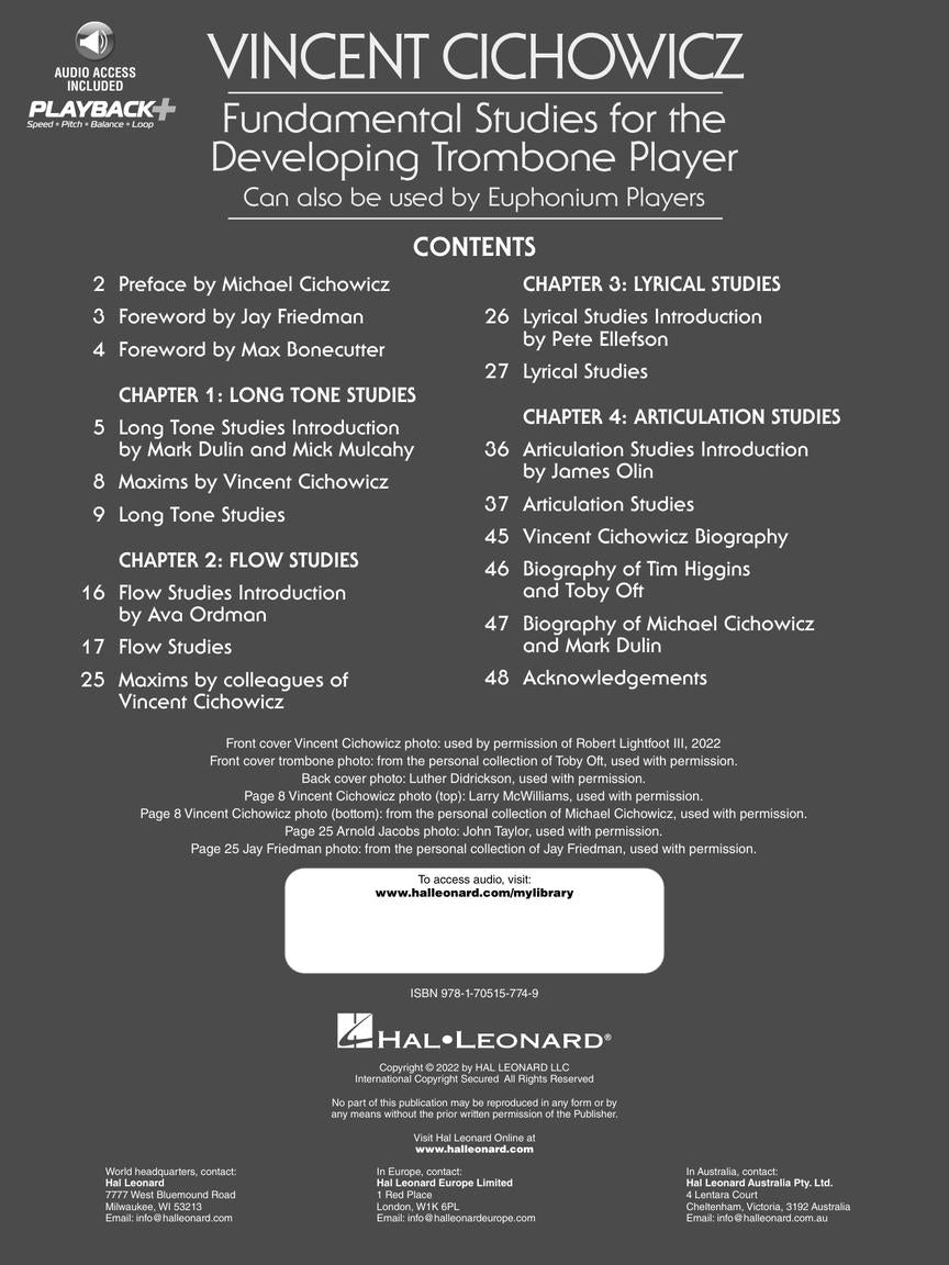 Cichowicz – Fundamental Studies for the Developing Trombone Player