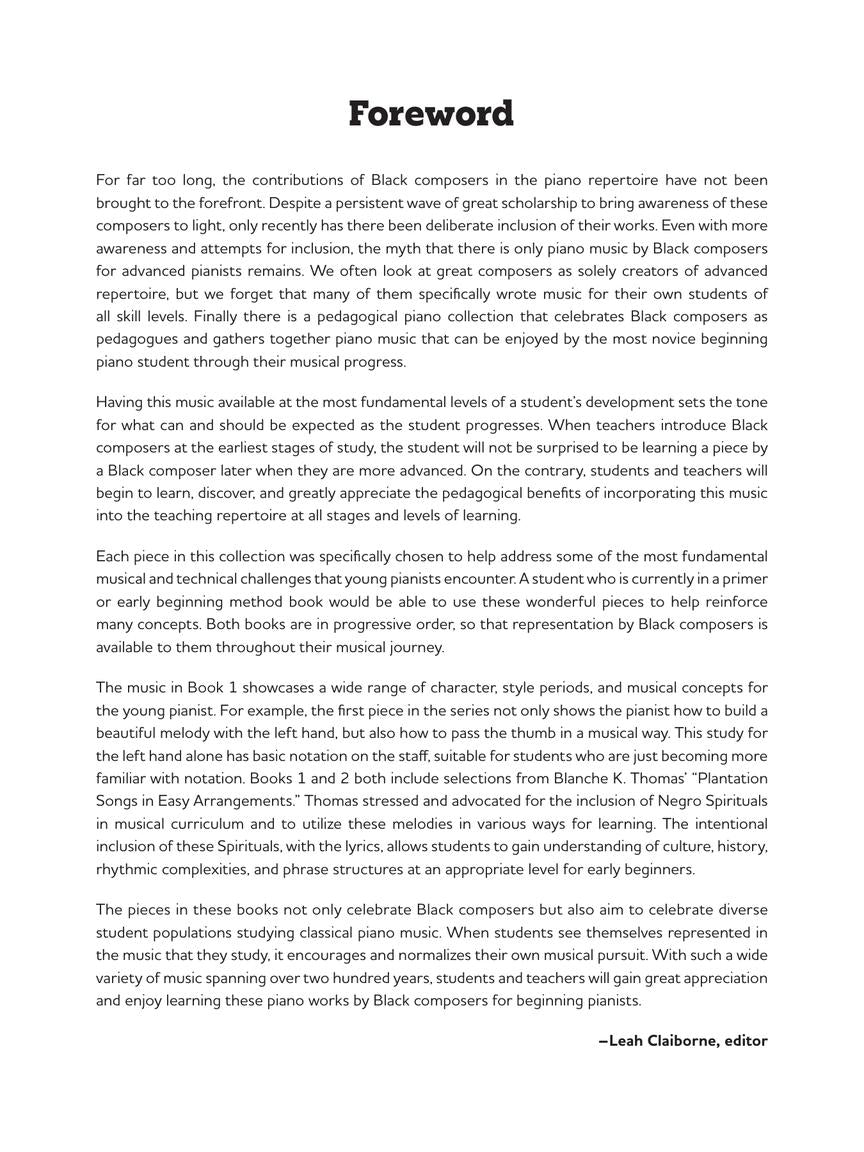 Expanding the Repertoire: Music of Black Composers - Level 1 Elementary to Upper Elementary Level