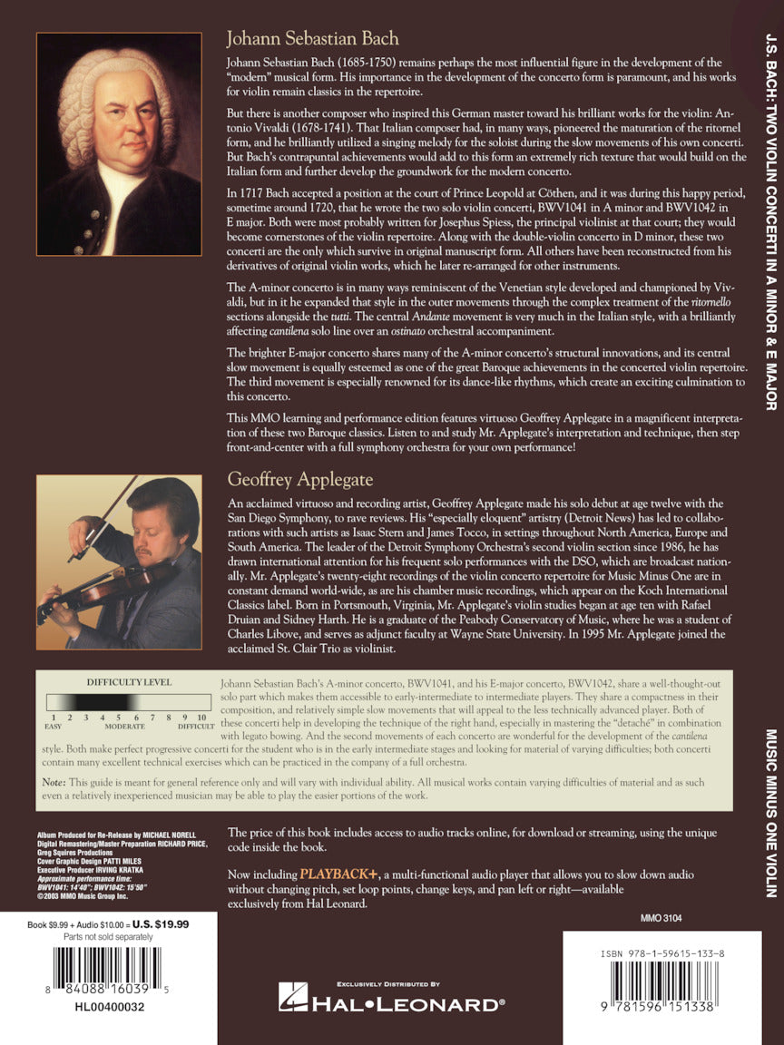 Bach Violin Concerto No 1 and No 2